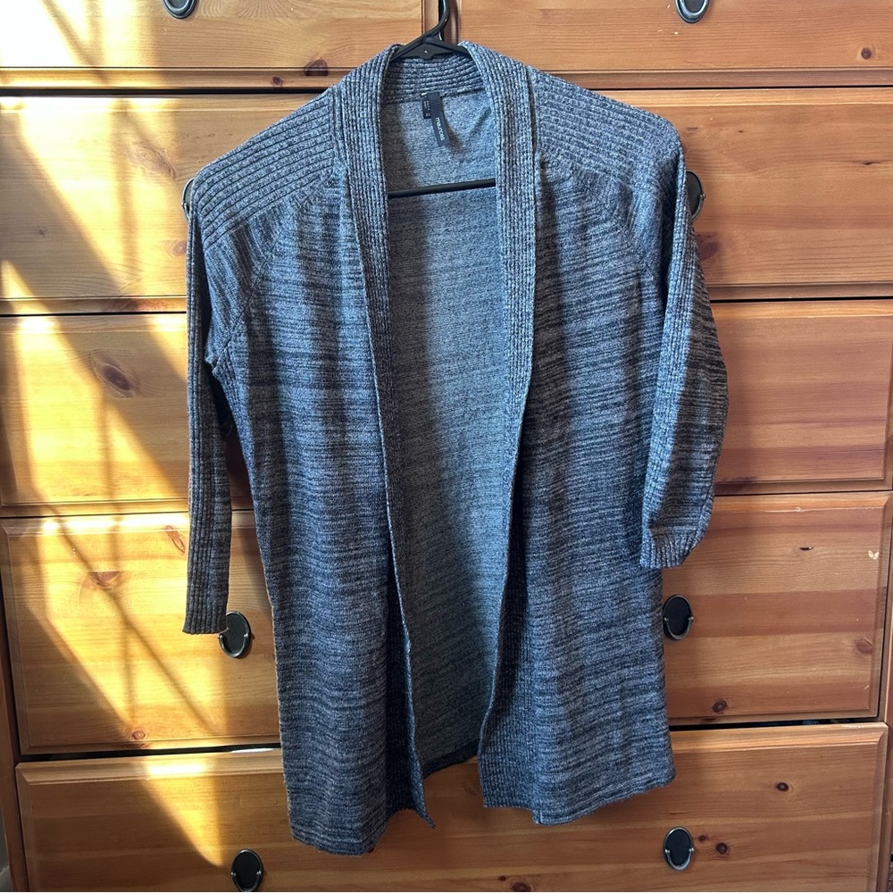 Charcoal Maurice’s Open Front Cardigan Size XS Three Quarter Sleeve